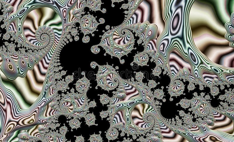 Model fractal complex cu modele spirale rotative vector illustration
