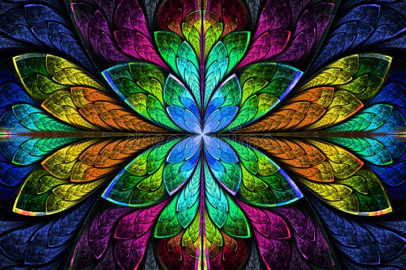 Model fractal multicolor frumos. grafic generat de calculator vector illustration