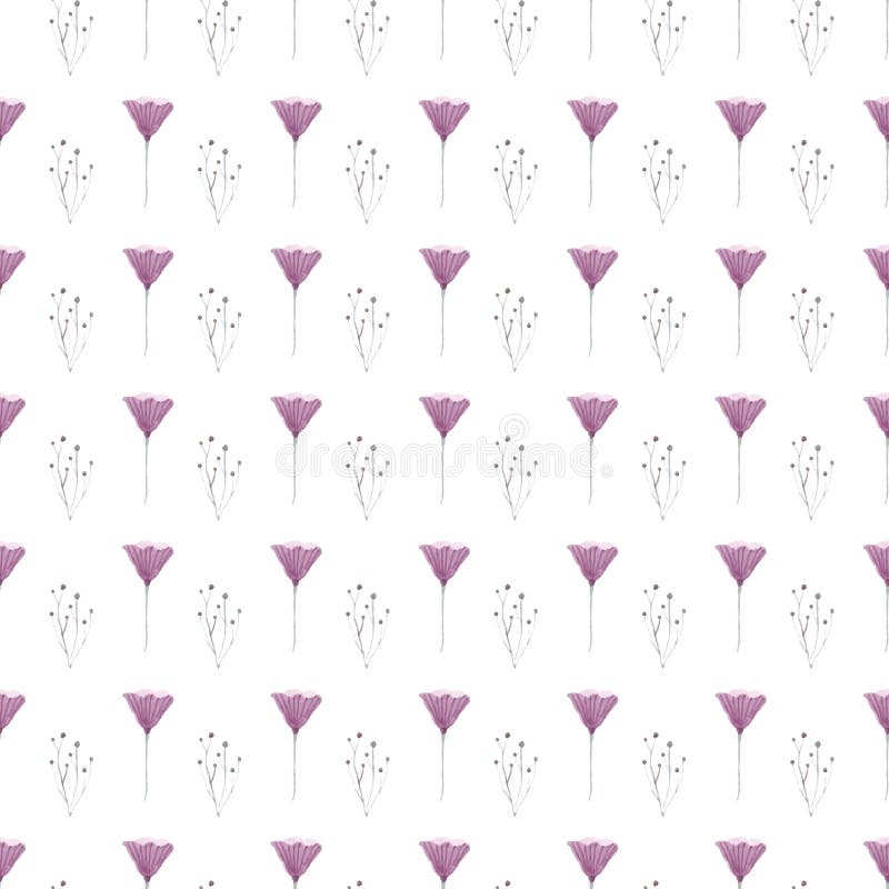 Model fără sudură cu flori roz delicate și design minimalist simplu vector illustration