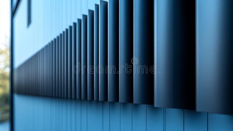 Model geometric albastru abstract pe un perete modern royalty free stock images