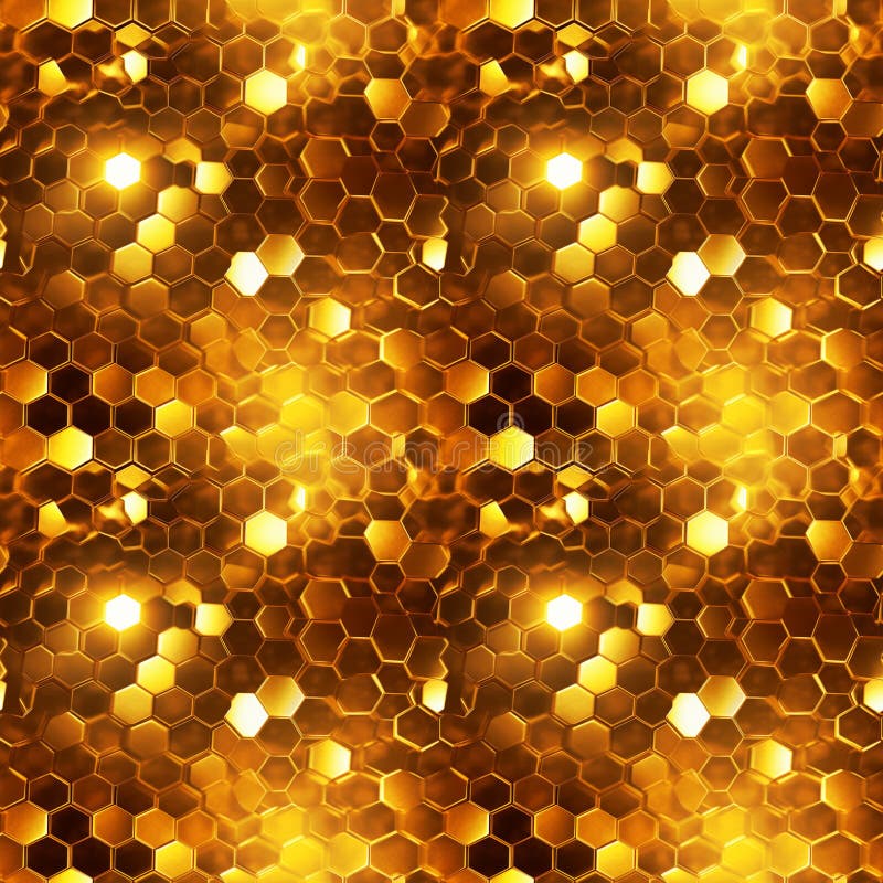 Model hexagonal fără sudură care luminează fundalul geometric al fagurilor abstract de culoare metalică royalty free stock images