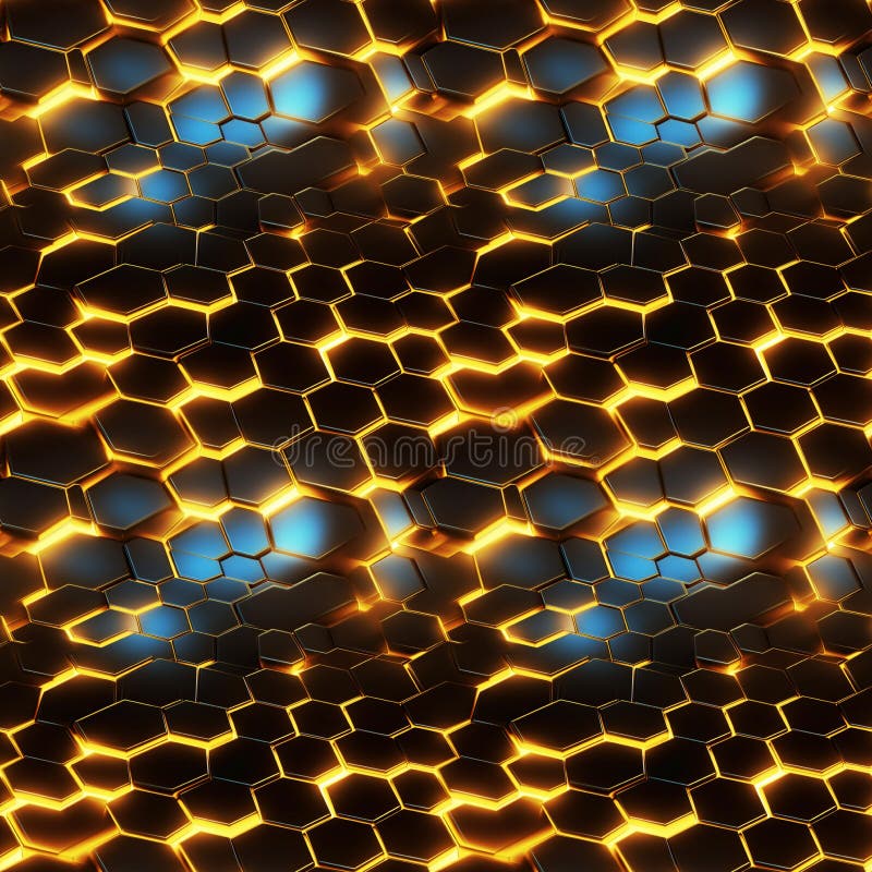 Model hexagonal fără sudură care luminează fundalul geometric al fagurilor abstract de culoare metalică royalty free stock photos