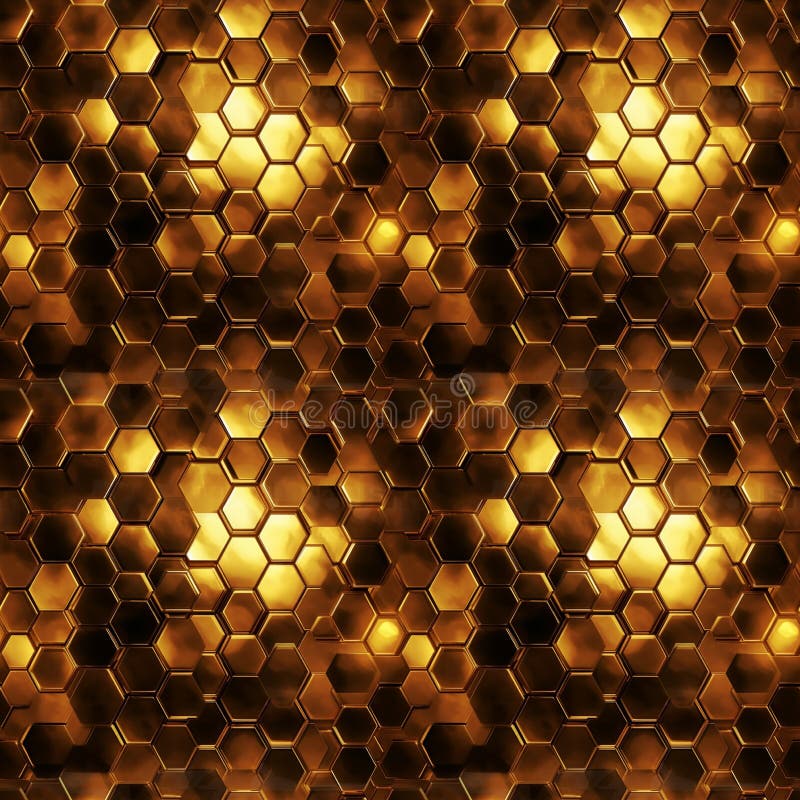 Model hexagonal fără sudură care luminează fundalul geometric al fagurilor abstract de culoare metalică stock image