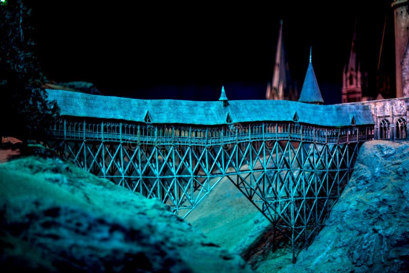 A Model of Hogwarts Bridge in Warner Brothers Harry Potter Studio Tour