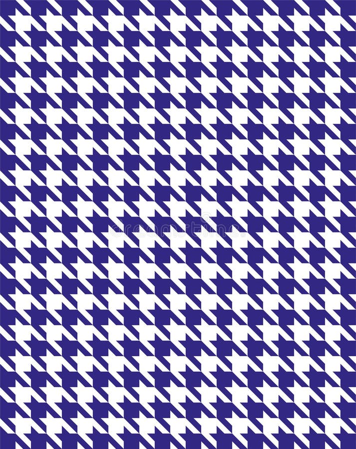 Model Houndstooth cu un design geometric repetitiv, cu culori albastre și albe. vector illustration