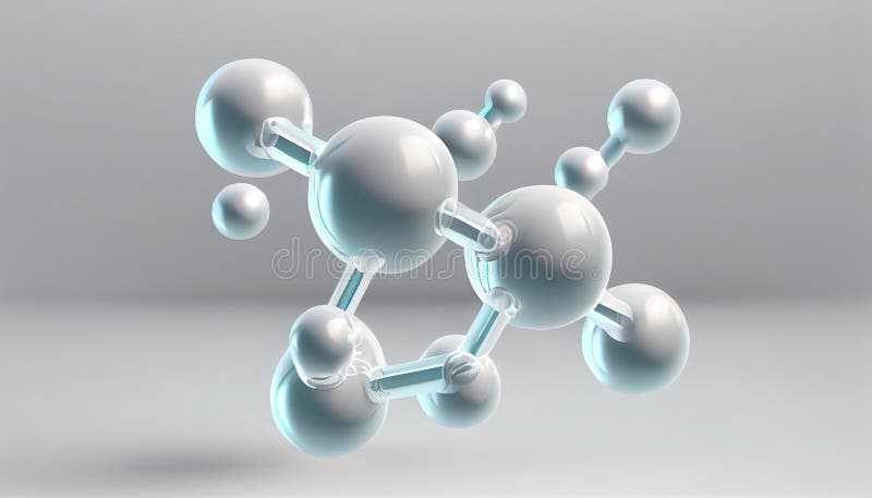 Model Hydrogen molecule white background 3d rendering molecular atom concept water oxygen nature symbol transparent structure vector illustration