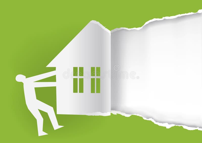 Model imobiliar pentru fond verde de vânzare. stock illustration