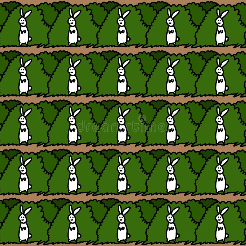Model impecabil de desen animat de iepure drăguț în pădure vector illustration