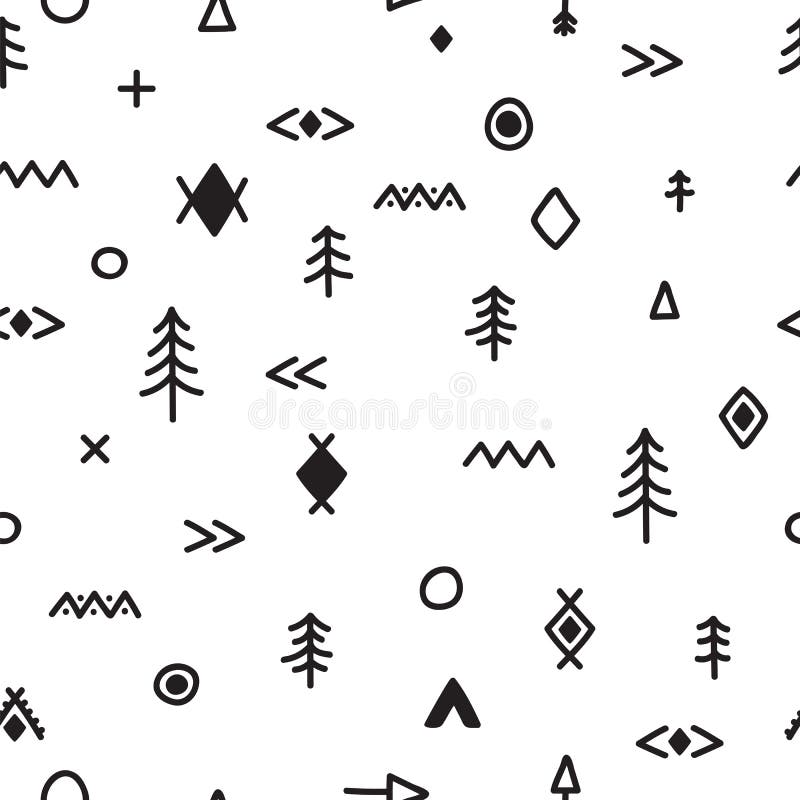 Model impecabil tras manual cu elemente doodle. fundal trib abstract. tipărire etnică abstractă. stil stilat royalty free illustration
