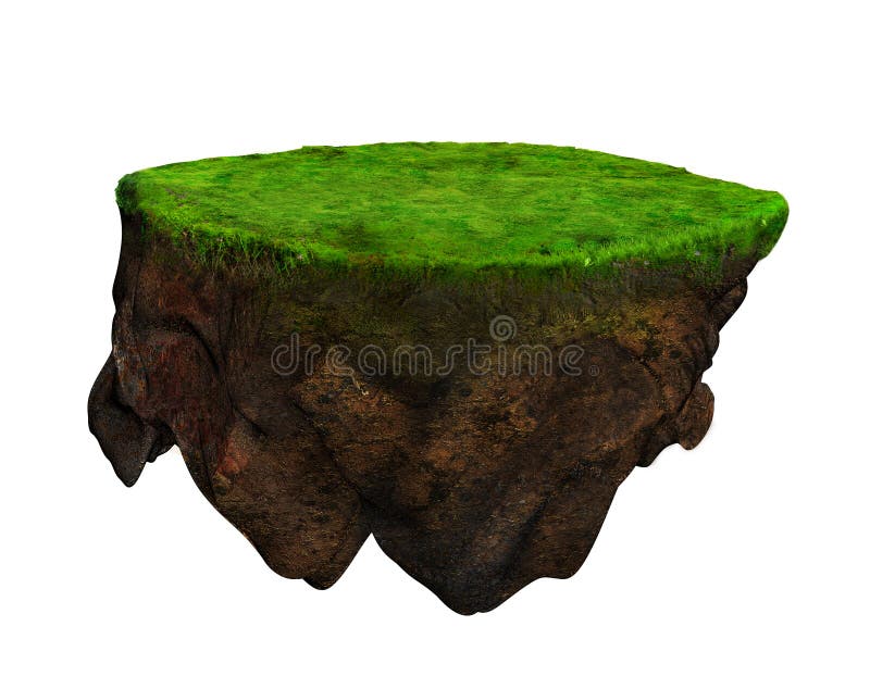 Model insular 3d plutitor și ilustrare digitală royalty free illustration