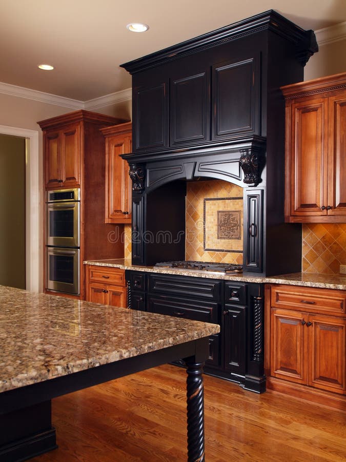 Model Luxury Home Interior Kitchen royalty free stock photography