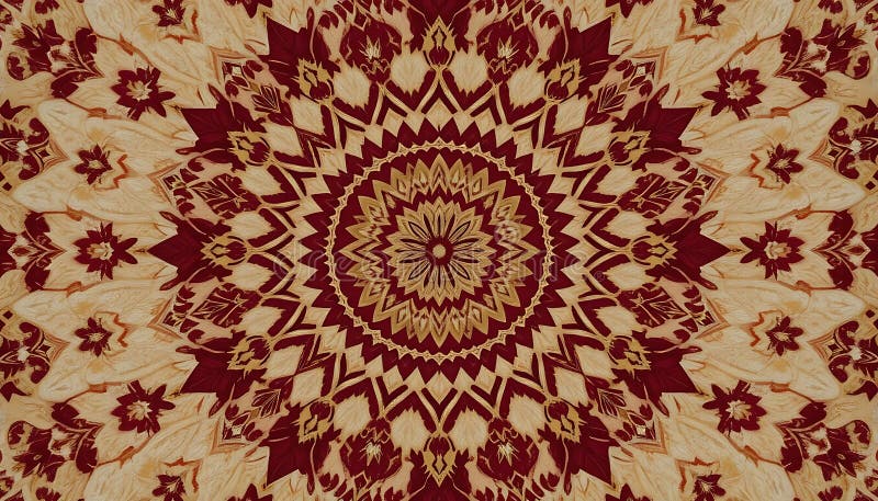 Model Mandala Complexă cu Motive Florale și Geometrice în tonuri calde royalty free illustration