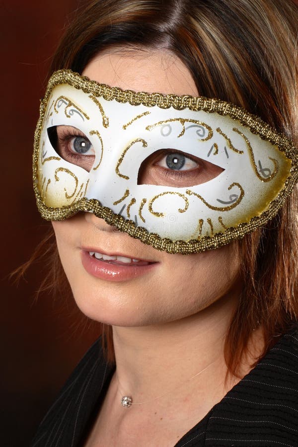 Model with a mask