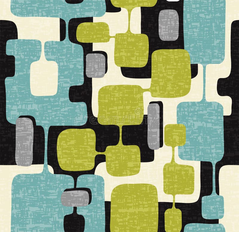 Model modern abstract fără sudură, din secolul mediu. design retro al formelor de dreptunghi supraetajat conectate. royalty free illustration