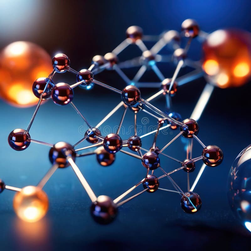 Model of Molecular Structure, Chemistry Representation of Molecule Stock Illustration 