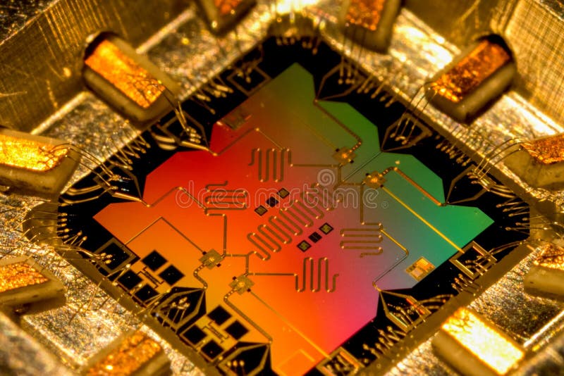 Model of the quantum processor computer. Quantum computer. royalty free stock photos