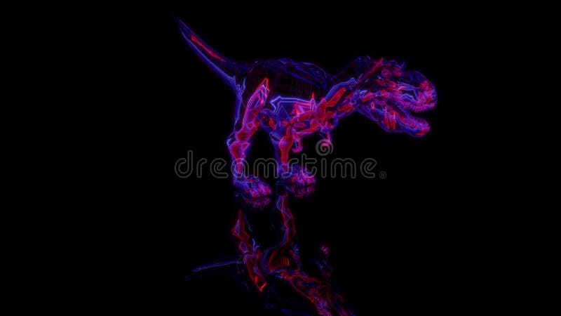 Model renderowania dinozaurów rex 3d animacji na czarnym tle royalty ilustracja
