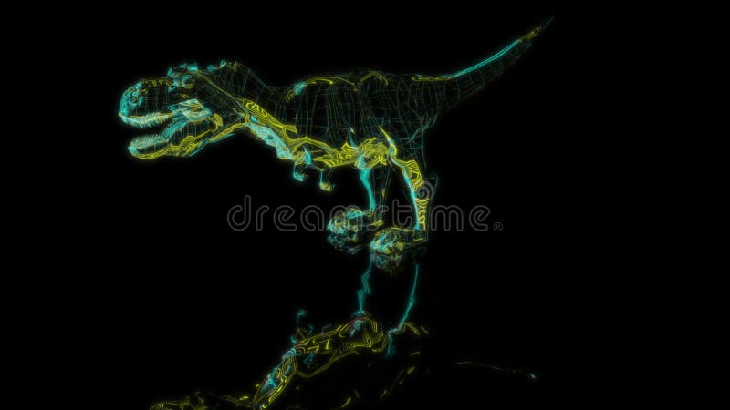 Model renderowania dinozaurów rex 3d animacji na czarnym tle royalty ilustracja