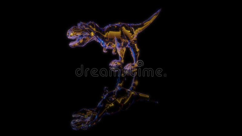 Model renderowania dinozaurów rex 3d animacji na czarnym tle royalty ilustracja