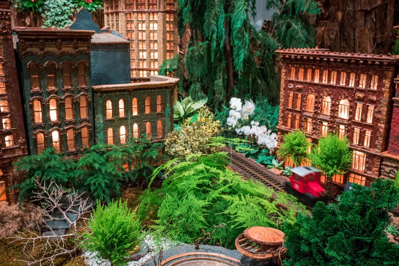 Frederik Meijer Gardens - Grand Rapids, MI /USA - December 18th 2016: Model of the Rosa Parks circle and downtown Grand Rapids Mic stock photo Frederik Meijer Gardens - Grand Rapids, MI /USA - December 18th 2016: Model of the Rosa Parks circle and downtown Grand Rapids Mic stock photo