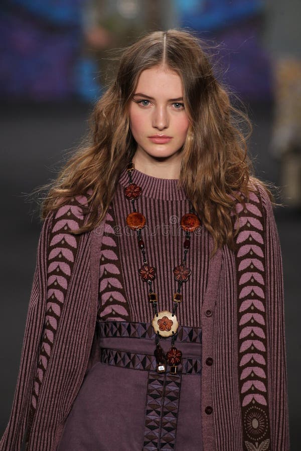 Model Sanne Vloet Walks the Runway at the Anna Sui Fashion Show during ...