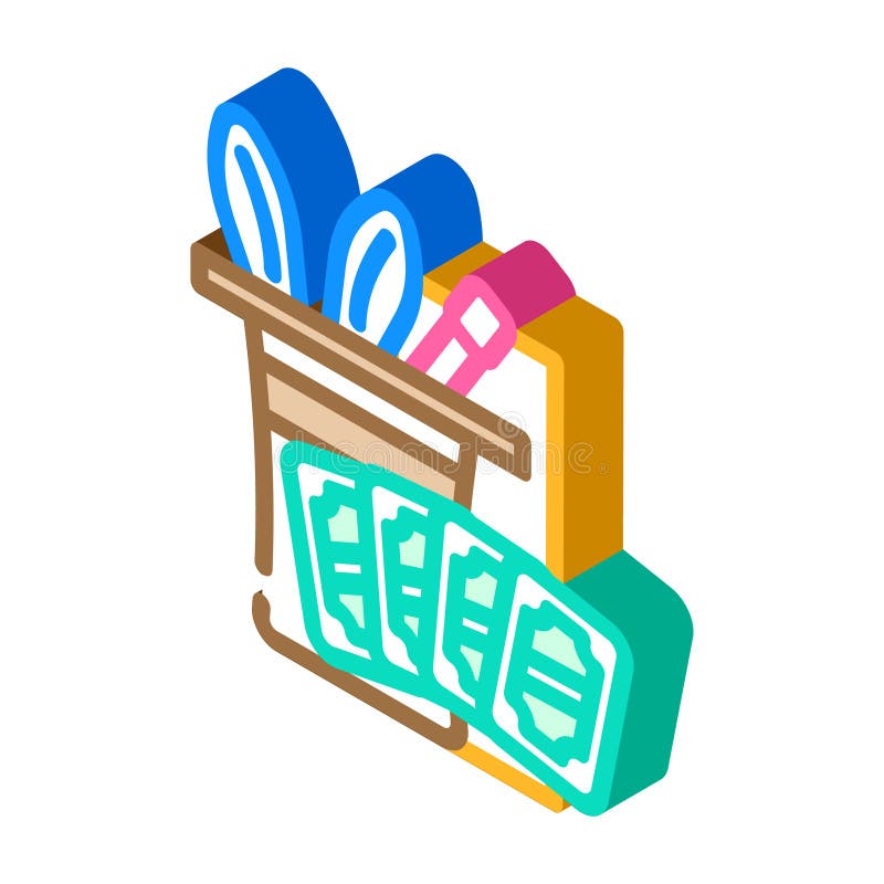 Model set magic truc jucărie baby isometric icon vector ilustrare royalty free illustration