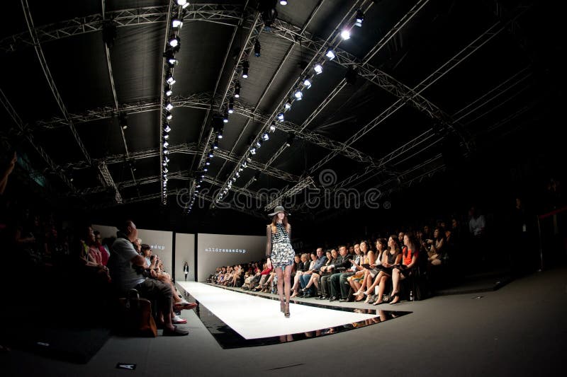 Model Showcasing Designs by Skin Resort Fashion at the Singapore Yacht ...