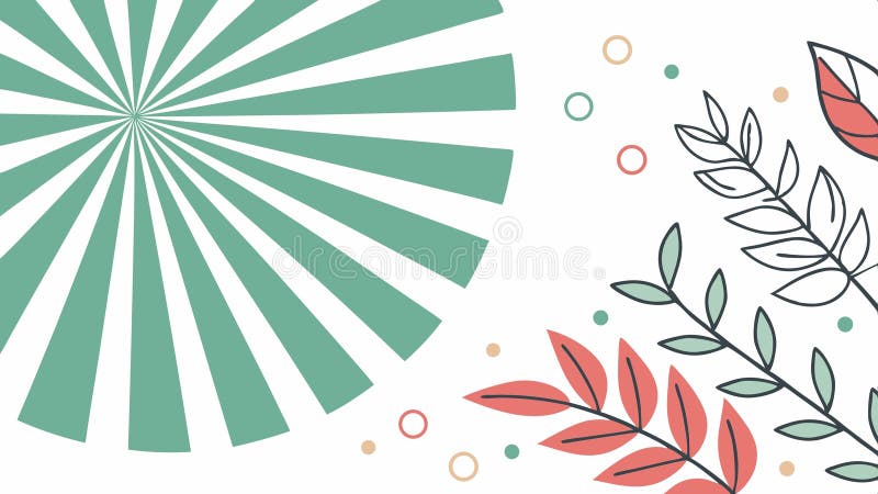 Model stilizat de raze de soare combinat cu elemente florale abstracte sau design vectorial de frunze Generative AI vector illustration