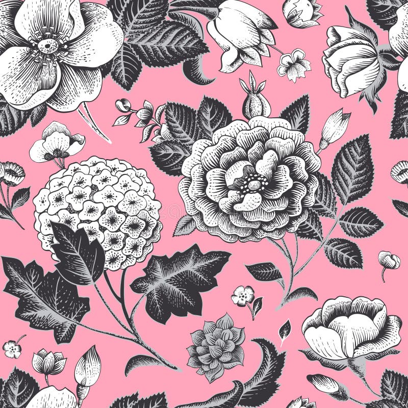Model strălucitor floral de vintaj. vector illustration