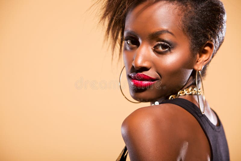 Model in Studio Looking over Shoulder