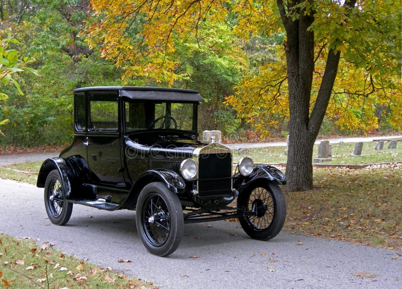 Model T in the Cemetery stock photo. Image of auto, fall 1390592