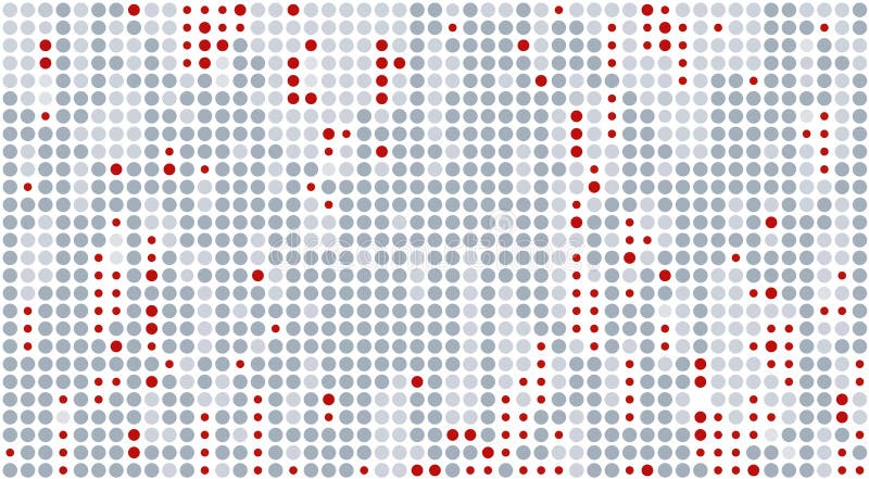 Model tehnic cu puncte gri și roșii. fundal vectorial stock illustration