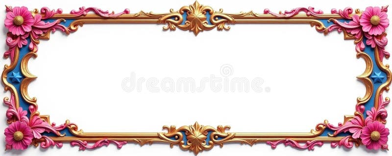 Model textură de fundal alb cu cadru albastru roz intricat royalty free illustration