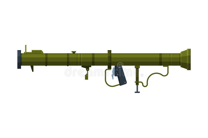 Model vectorial vectorial de lansare a rachetelor portabile cu lansator de rachete militare cu model plat vector illustration