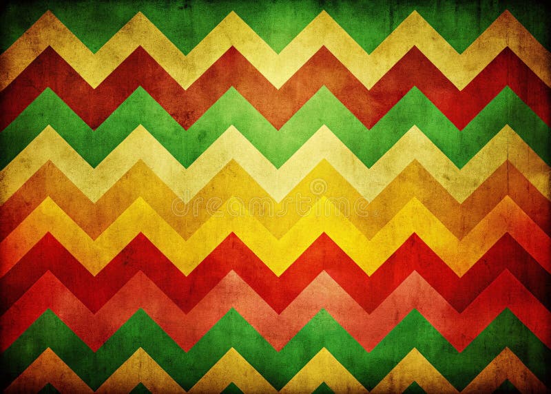 Model vibrant în zigzag, inspirat de cultura Rastafari - Un fundal abstract vintage pentru proiecte artistice și culturale royalty free illustration