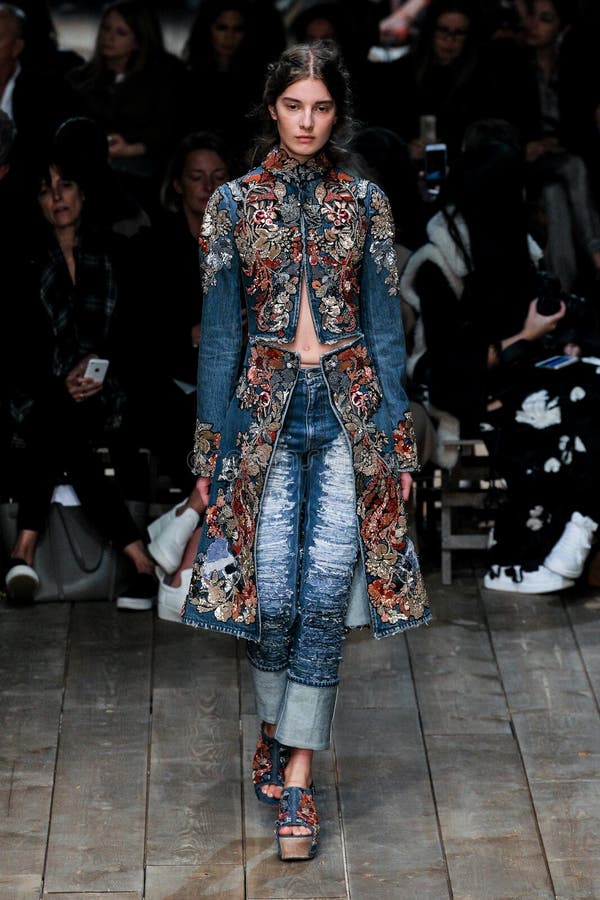 A Model Walks the Runway during the Alexander McQueen Show Editorial ...