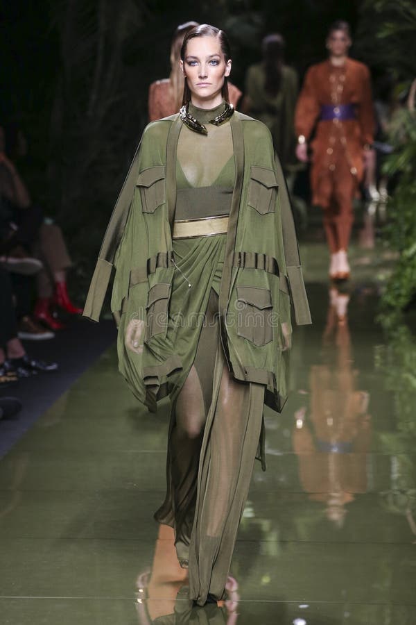 A Model Walks the Runway during the Balmain Show As Part of the Paris ...