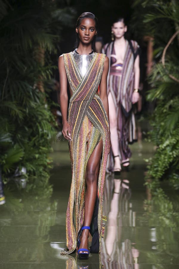 A Model Walks the Runway during the Balmain Show As Part of the Paris ...