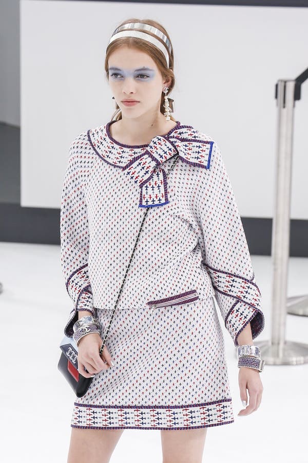 A Model Walks the Runway during the Chanel Show Editorial Stock Photo ...