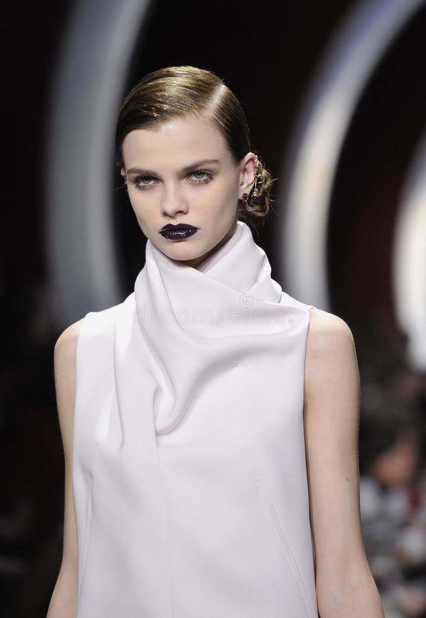A model walks the runway during the Christian Dior show stock image A model walks the runway during the Christian Dior show stock image