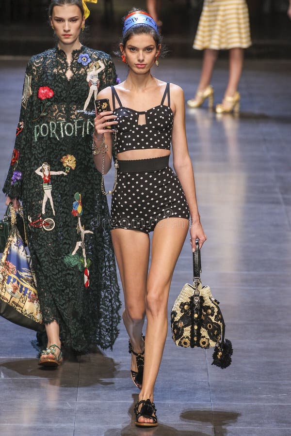 A Model Walks the Runway during the Dolce and Gabbana Show Editorial  Photography - Image of dolce, gabbana: 68461497
