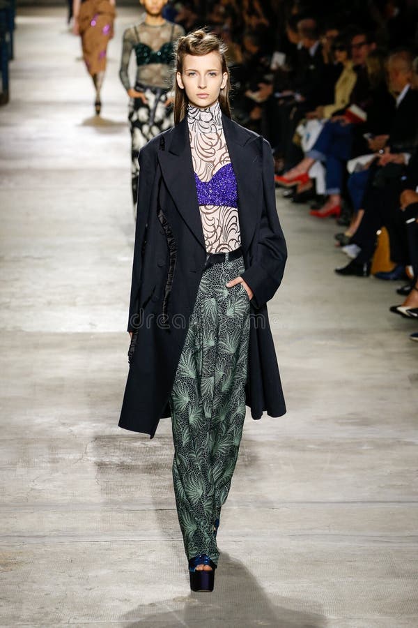 A Model Walks the Runway during the Dries Van Noten Show Editorial ...