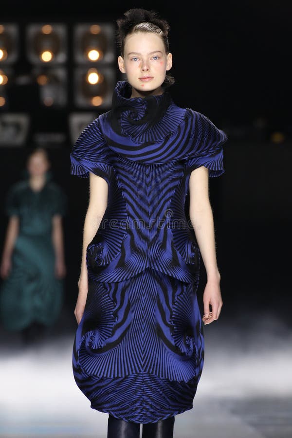 A Model Walks the Runway during the Issey Miyake Show Editorial Stock ...