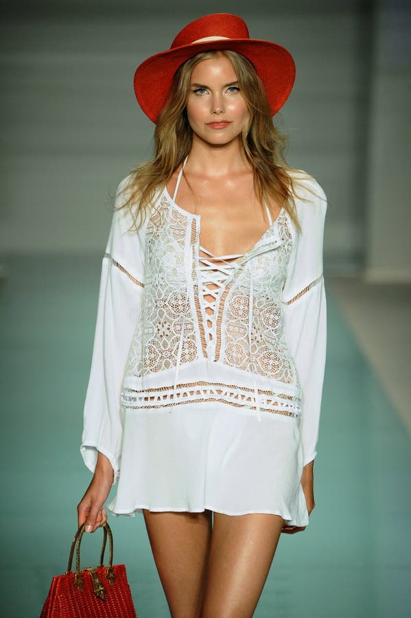 Model Walks the Runway during for Love and Lemons Spring Summer 2017 Runway Show Editorial Stock