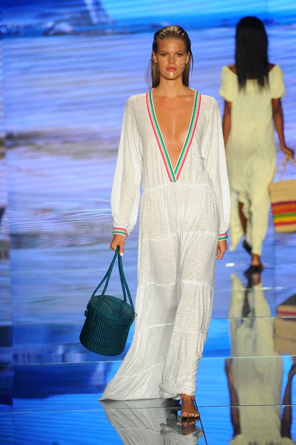 A model walks the runway for Pitusa during the Paraiso Fashion Fair