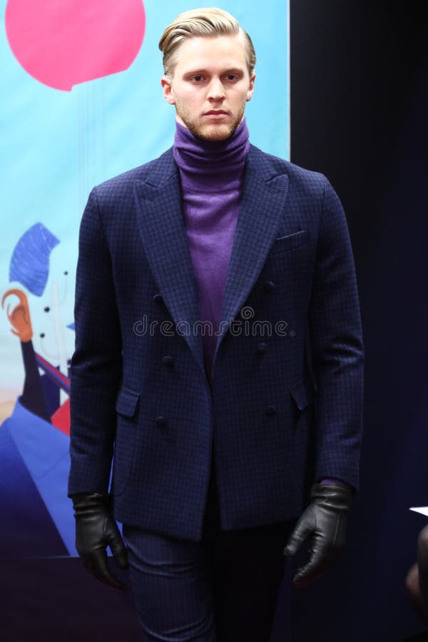 A model walks the runway at the Stephen F fashion show