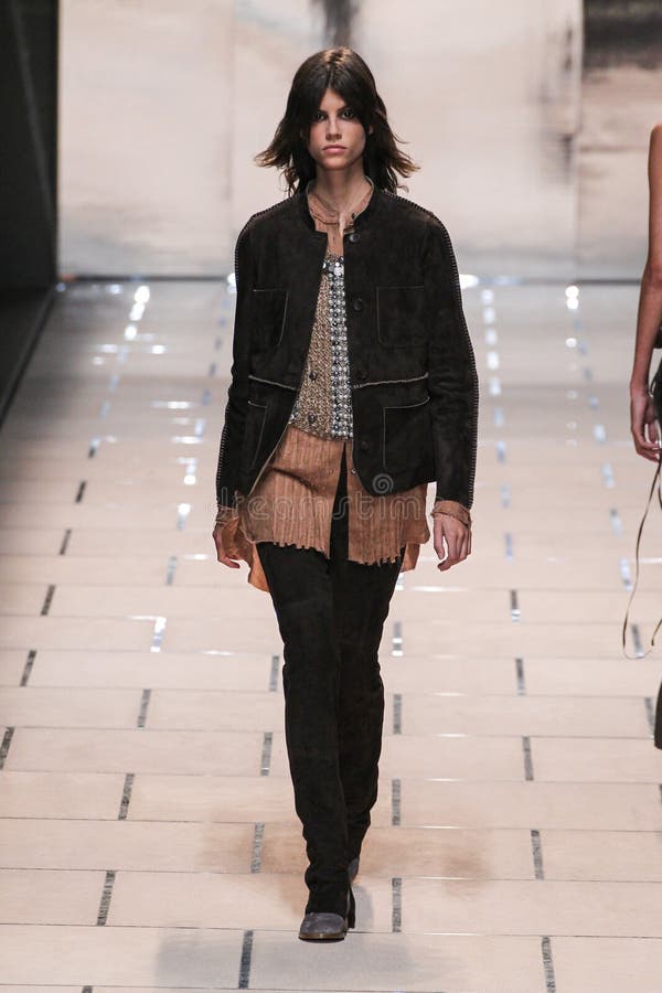 A Model Walks the Runway during the Trussardi Show Editorial Stock ...