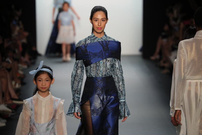 A Model Walks the Runway at the Vicky Zhang Parent Child Collection S/S ...