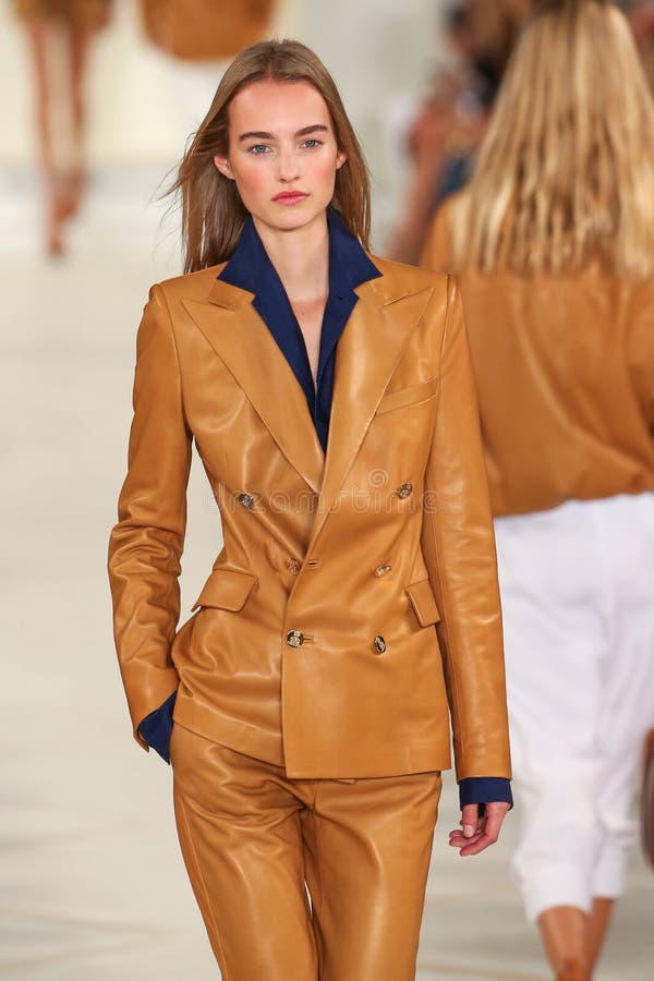 A Model Walks the Runway Wearing Ralph Lauren Spring 2016 during New York  Fashion Week Editorial Photo - Image of lauren, leather: 59890641