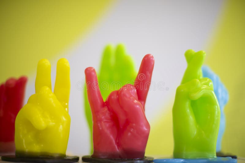 A Model of a Wax Man`s Hand Shows Different Signs Stock Image Image